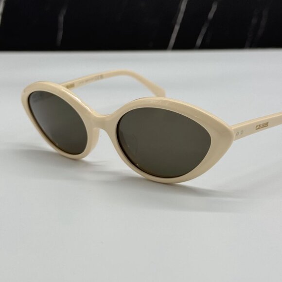NEW CL40264U 25N CELINE SUNGLASSES IVORY KHAKI WOMEN EYEWEAR CELINE - Picture 6 of 12